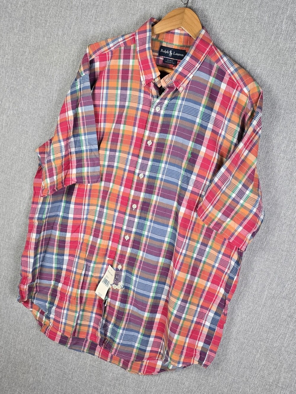 Ralph Lauren Blake 100% Cotton Colorful Plaid Button Down Shirt Sz XL NWT